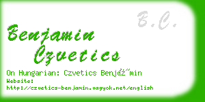 benjamin czvetics business card